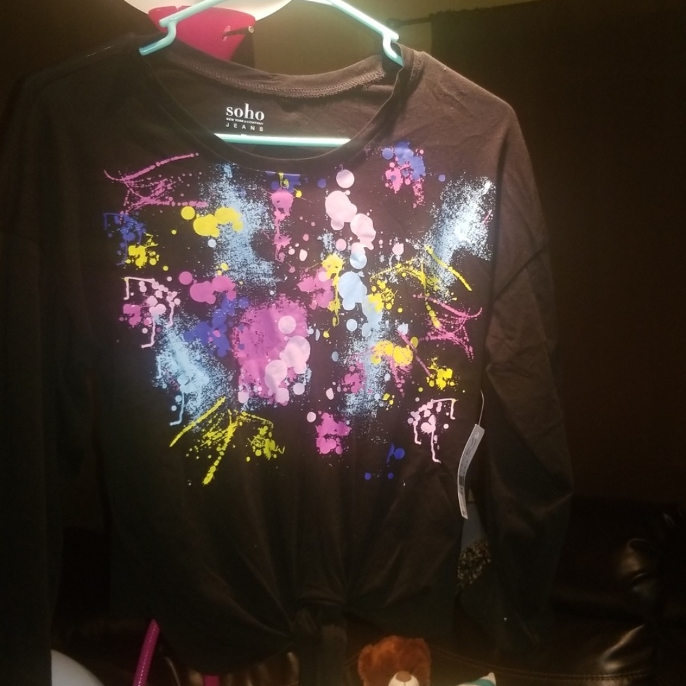 Long sleeve tie front shirt